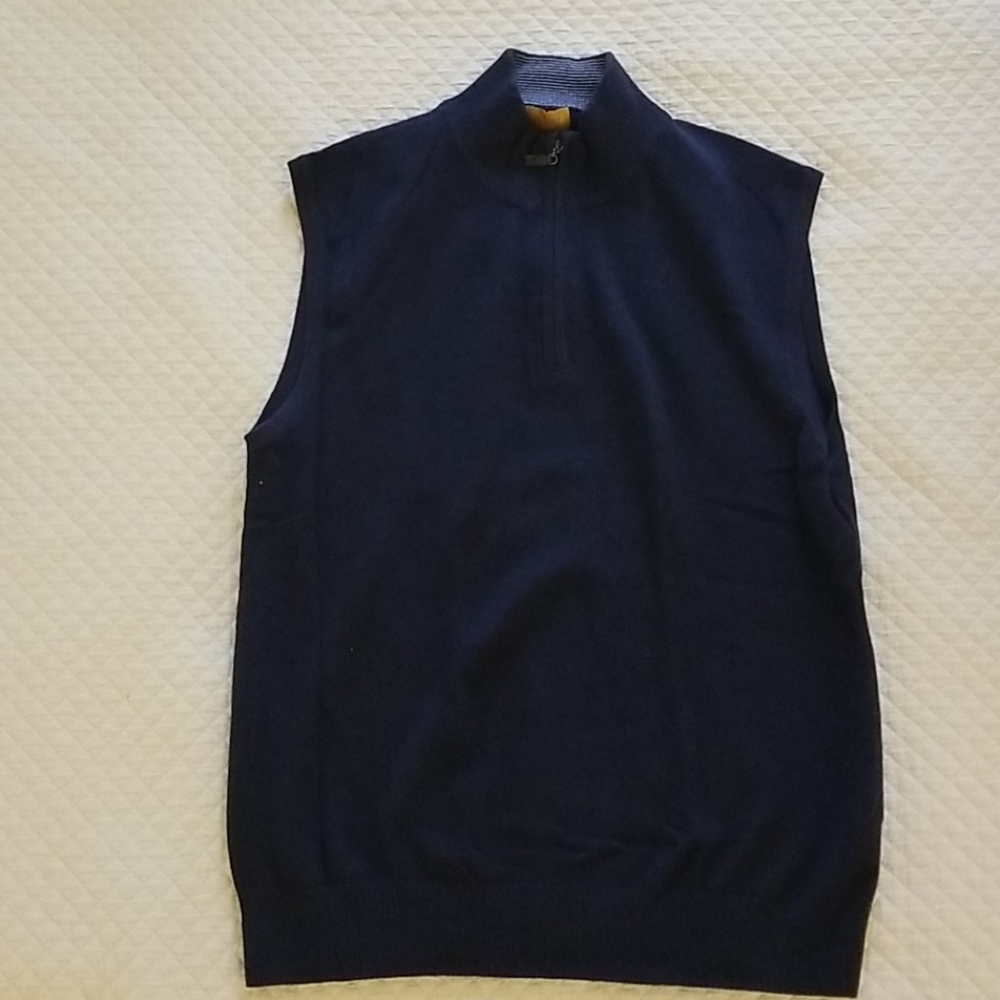 Robert Talbott cotton cashmere quarter zip sweater